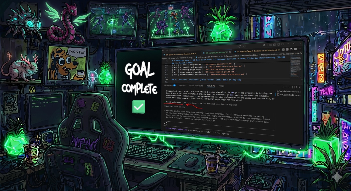 after using "goal" the outcome for plan and produce a complete 60-day lead generation campaign for IT managed services targeting CFOs at Victorian manufacturing companies (50-200 employees)